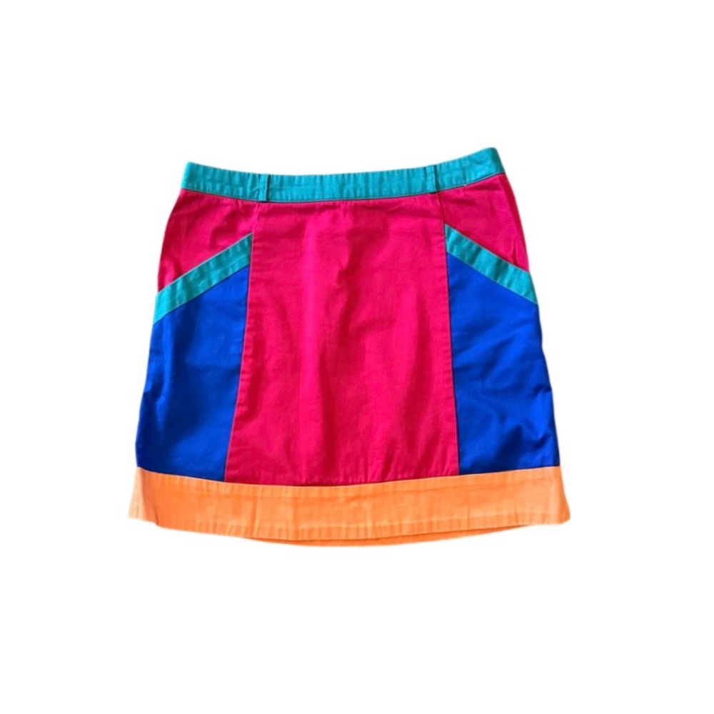 Ezra Retro Colorblock Mini Skirt - Size M